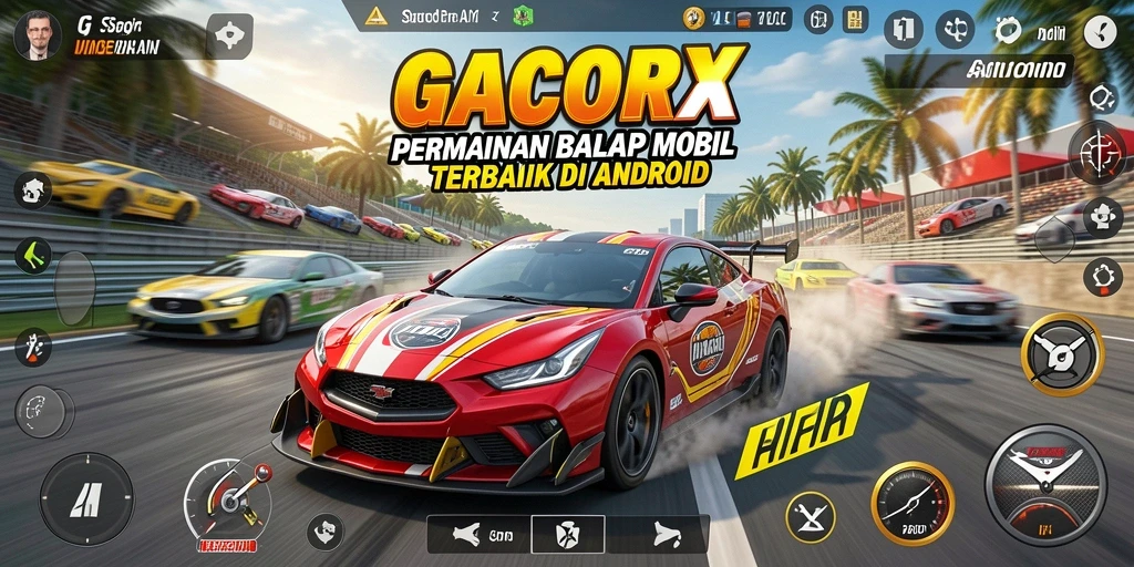 Tampilan gameplay seru dari GACORX saat balapan.