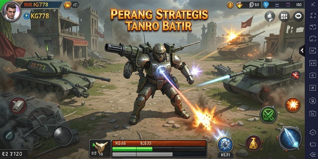 Tampilan gameplay yang menegangkan dari KG778 saat pertempuran sedang berlangsung.