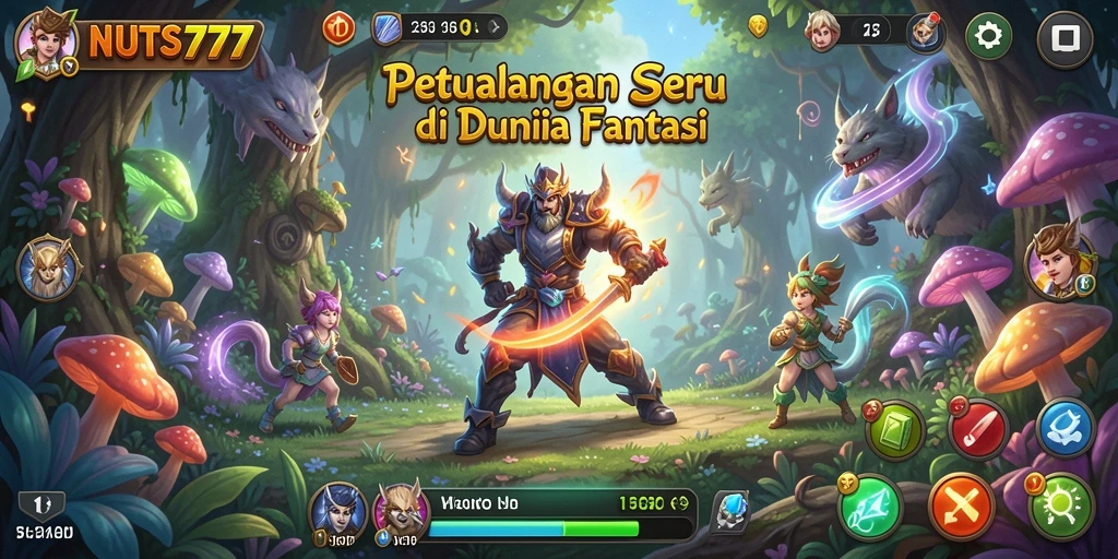 Gameplay NUTS777 yang menampilkan petualangan mendebarkan.