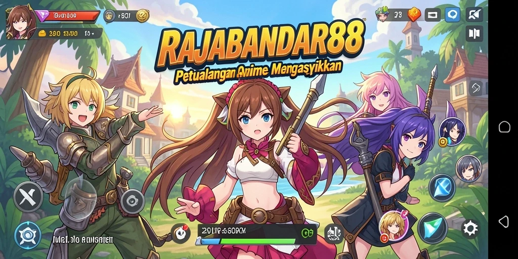 Tampilan gameplay RAJABANDAR88 menampilkan karakter Anime yang dinamis dan menarik.
