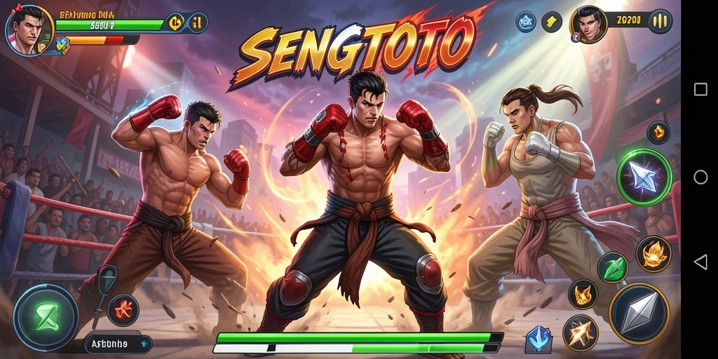 Screenshot SENGTOTO menampilkan aksi pertarungan yang mendebarkan.