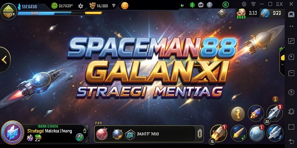 Tangkapan layar gameplay SPACEMAN88 yang menampilkan pertempuran luar angkasa.