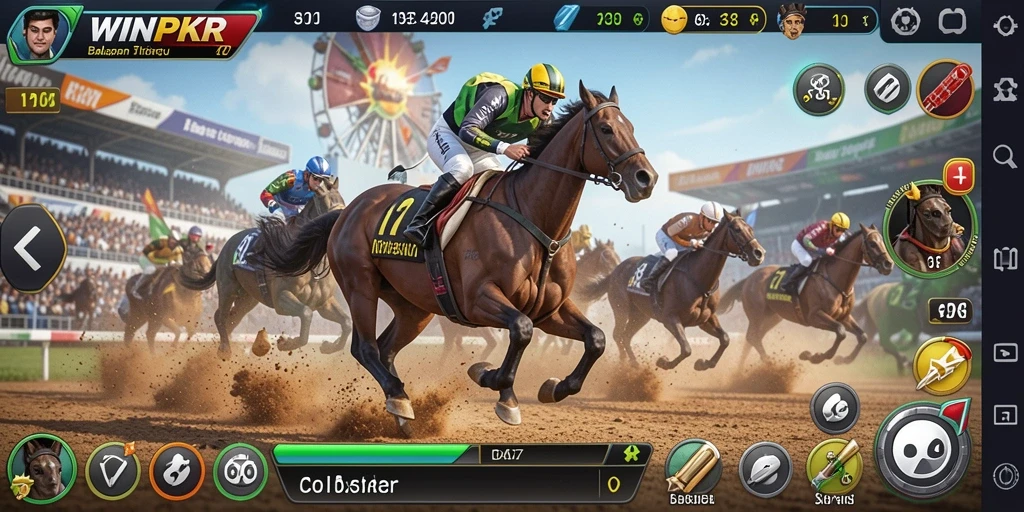 Gameplay balapan seru dalam WINPKR dengan grafik menawan.